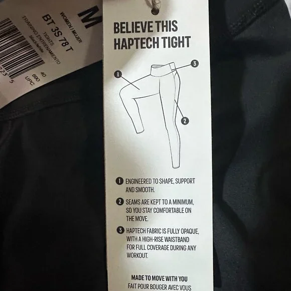 NWT Adidas Tights Women’s Medium Black White 3 Stripe 7/8 Training 3/4 Length - Picture 10 of 13